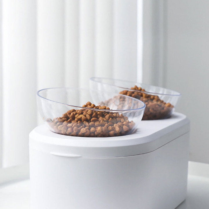 Elevated Double Pet Bowl With Built-In Food Storage