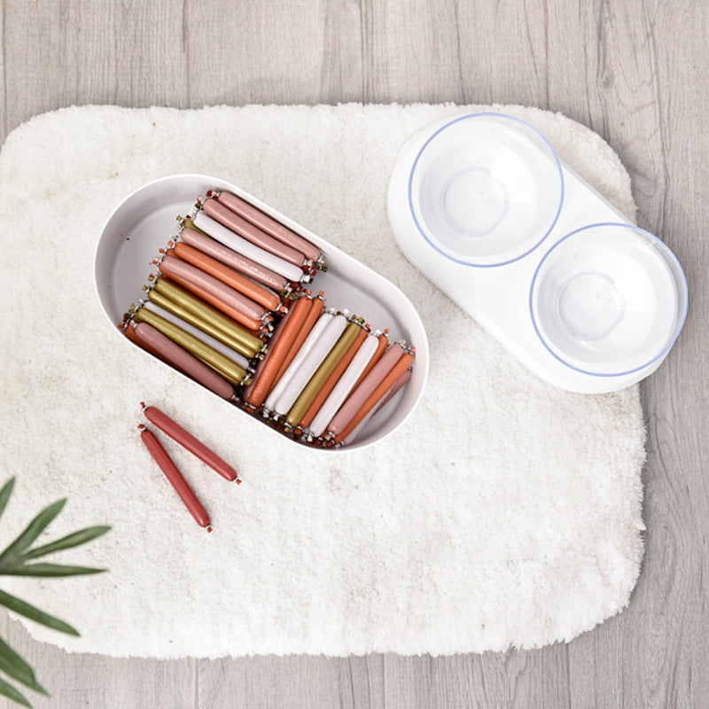 Elevated Double Pet Bowl With Built-In Food Storage