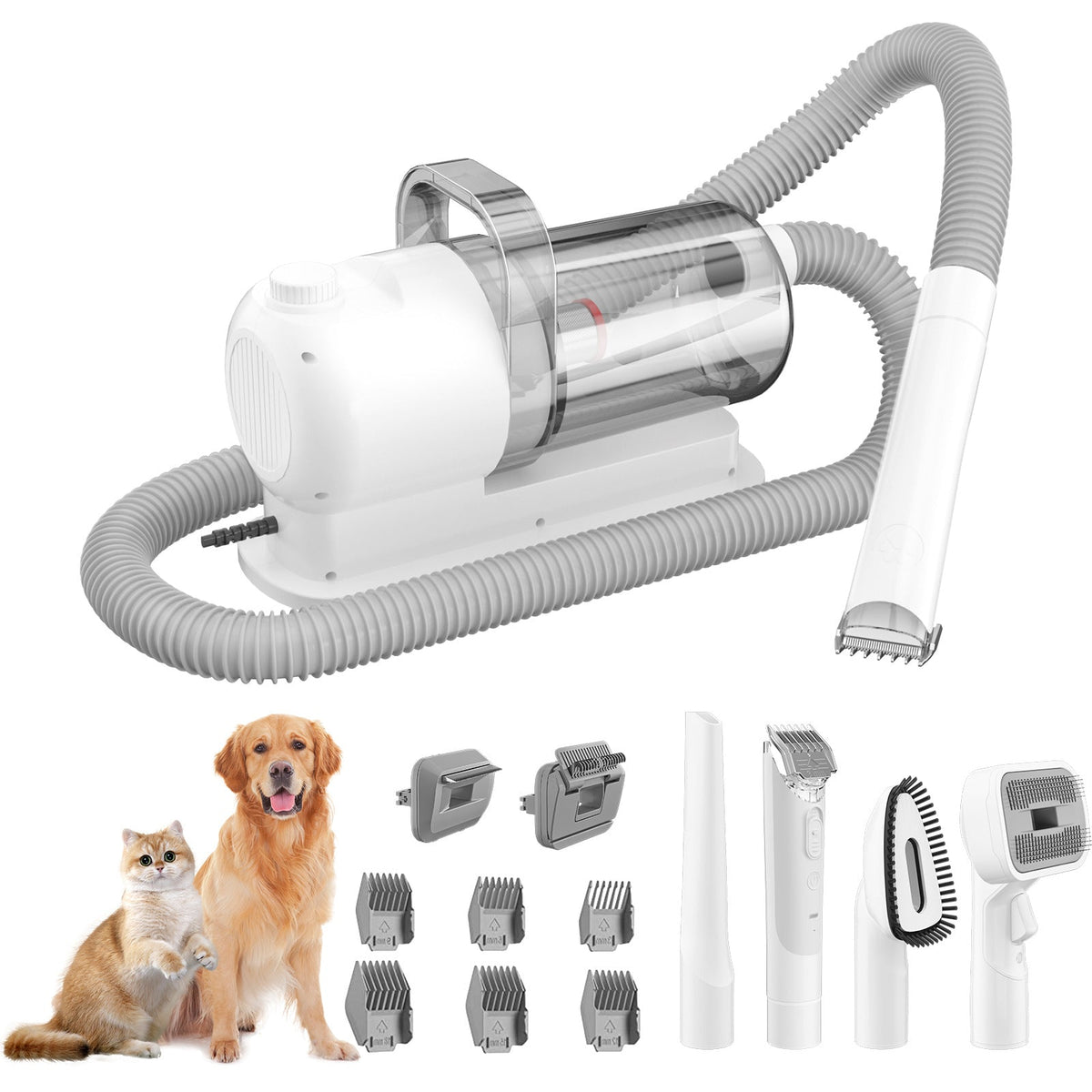 Pet Hair Trimmer Vacuum Grooming Kit, Cleaner Grooms