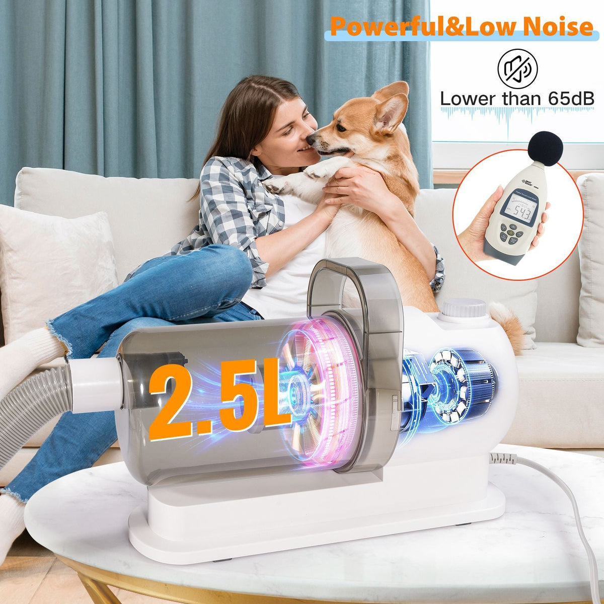 Pet Hair Trimmer Vacuum Grooming Kit, Cleaner Grooms