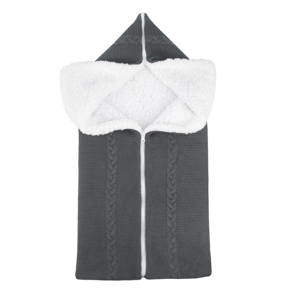 Knitted Baby Stroller Sleeping Bag for Cozy Warmth