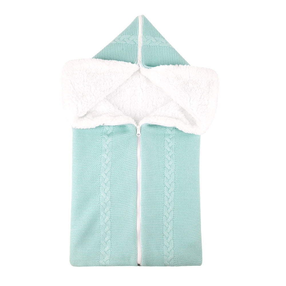 Knitted Baby Stroller Sleeping Bag for Cozy Warmth
