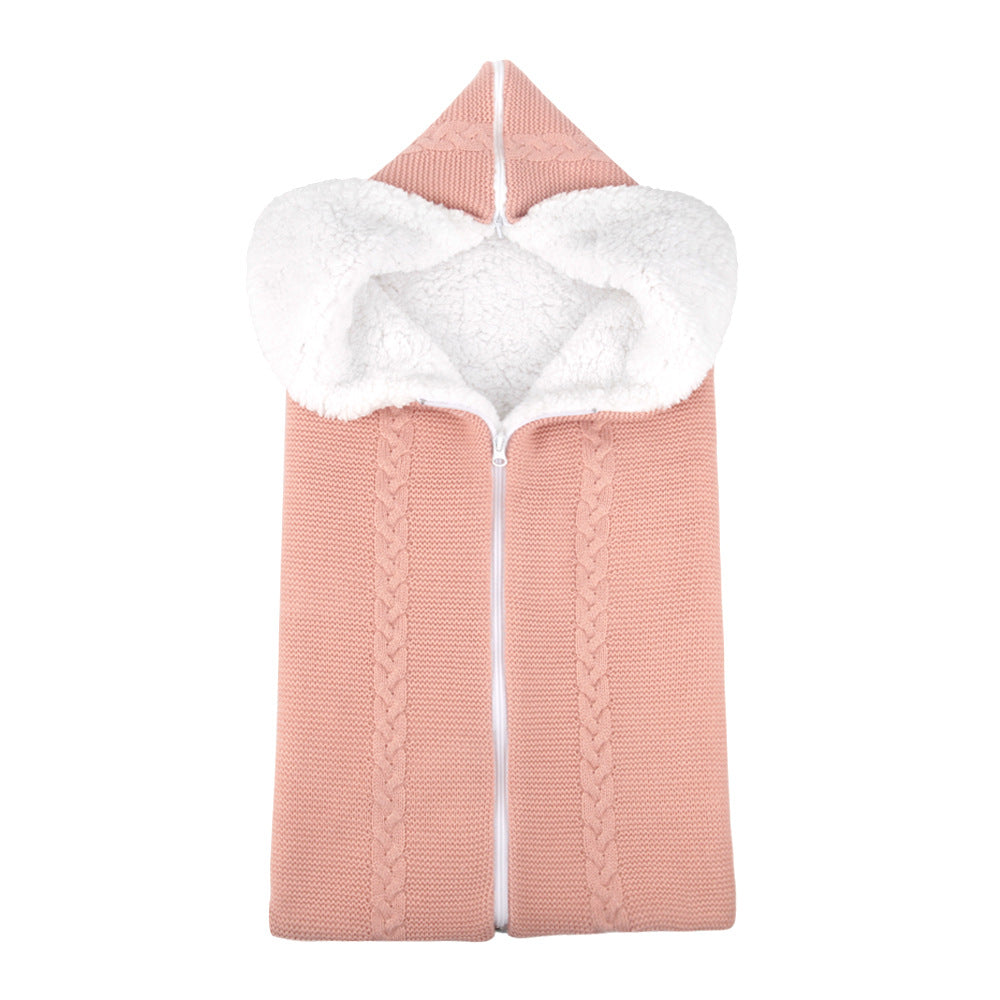 Knitted Baby Stroller Sleeping Bag for Cozy Warmth