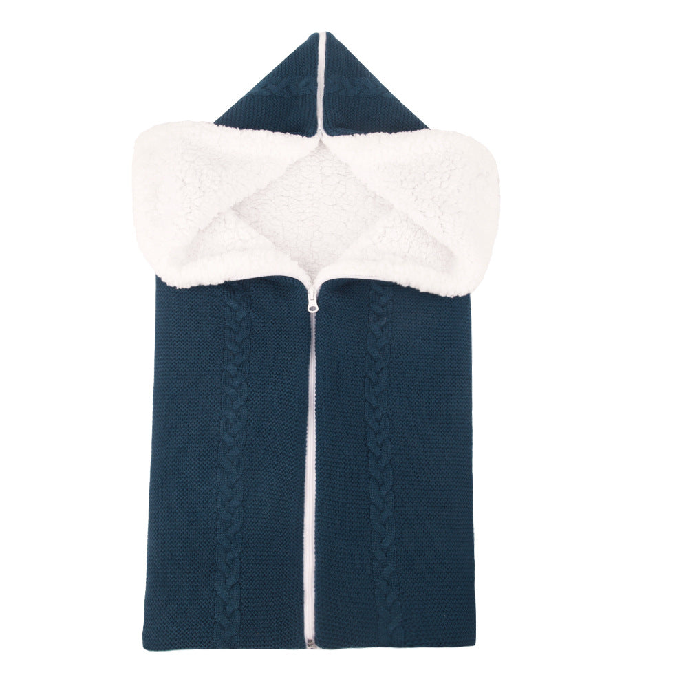 Knitted Baby Stroller Sleeping Bag for Cozy Warmth
