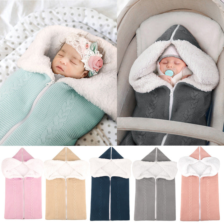 Knitted Baby Stroller Sleeping Bag for Cozy Warmth