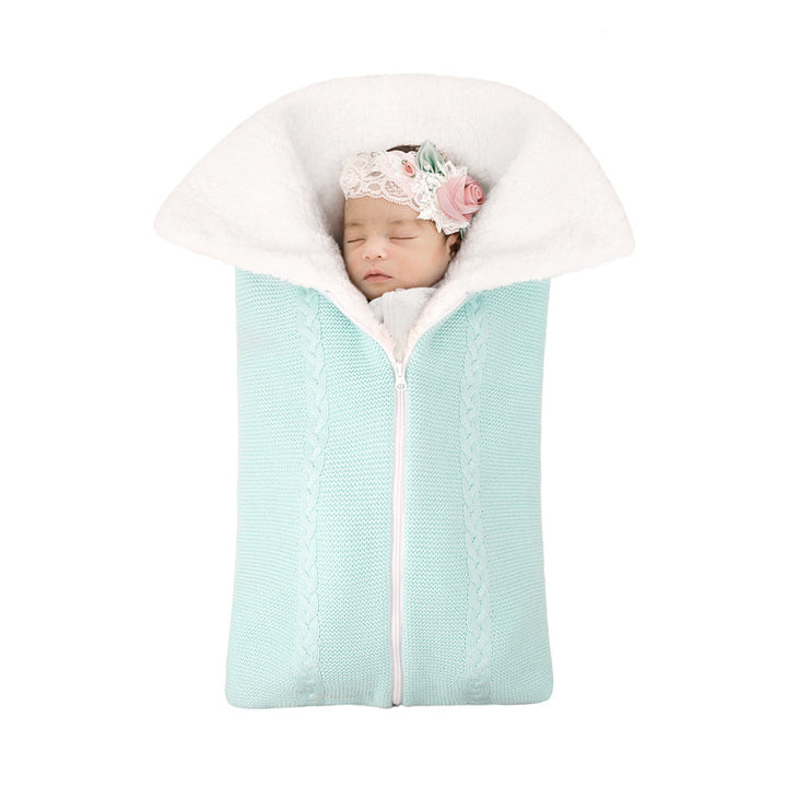 Knitted Baby Stroller Sleeping Bag for Cozy Warmth