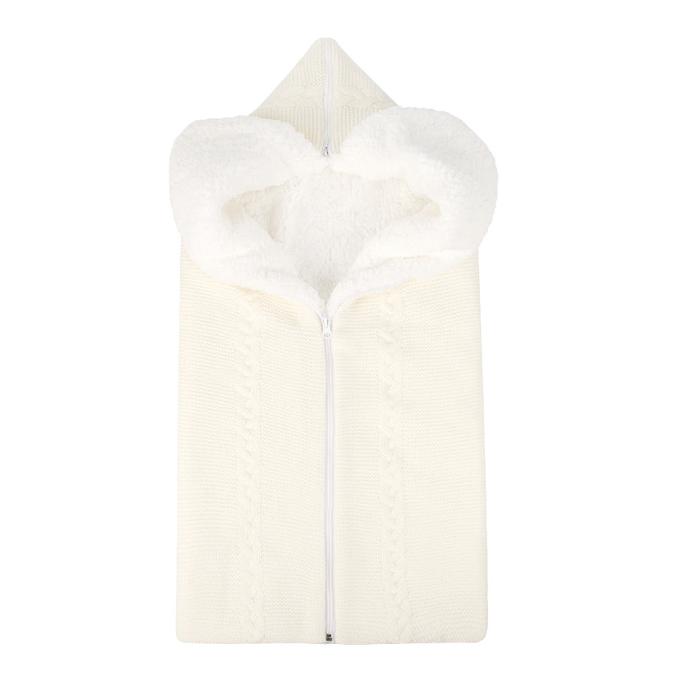 Knitted Baby Stroller Sleeping Bag for Cozy Warmth