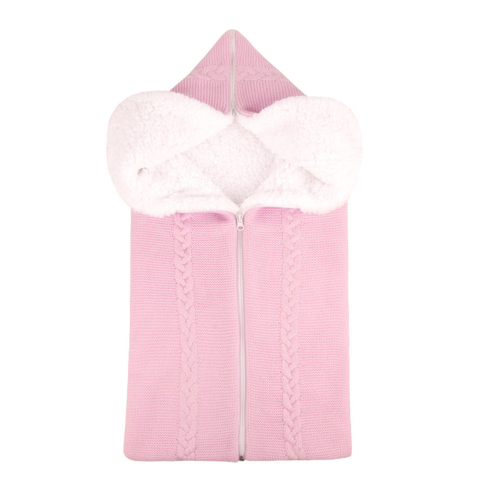 Knitted Baby Stroller Sleeping Bag for Cozy Warmth