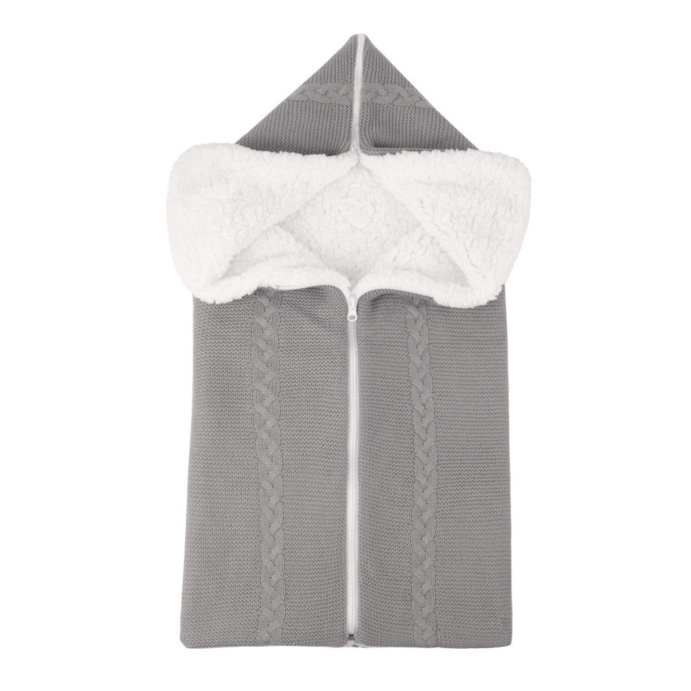 Knitted Baby Stroller Sleeping Bag for Cozy Warmth