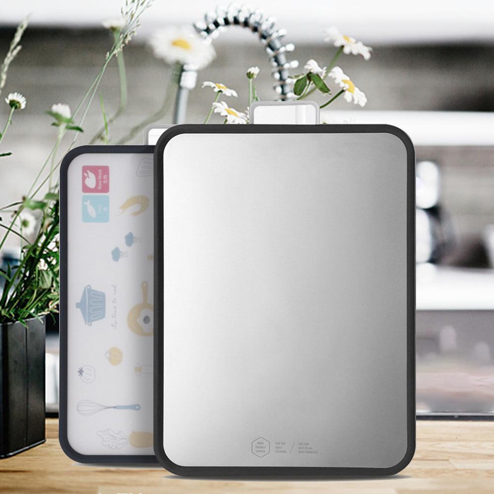 Stainless Steel Cutting Board: Double-Sided, Non-Slip