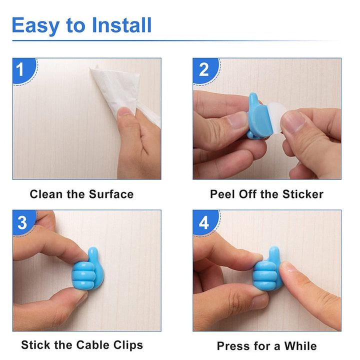 Thumb Cable Holder Clips For Tidy, Reachable Wires