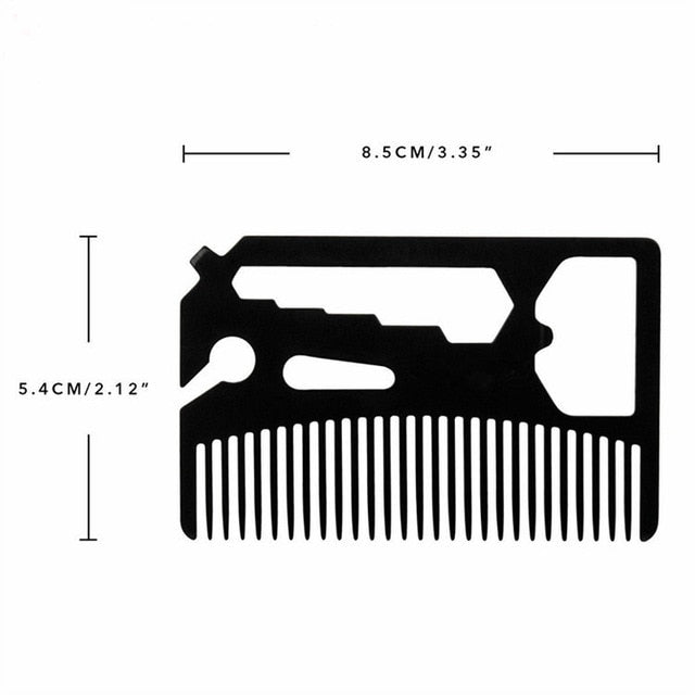 Wallet Beard Comb Multitool with Bottle Opener & Wrench