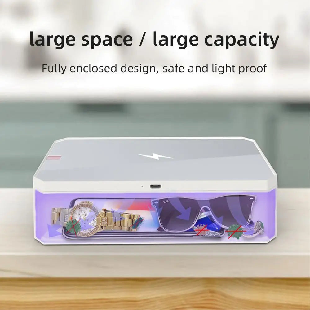 UV Phone Sanitizer Box: 30-Second Germ Kill + 10W Charging