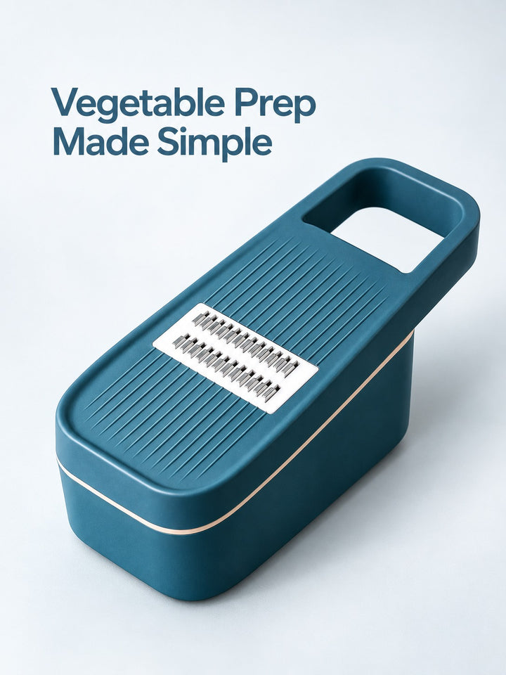 Vegetable Cutter with 5 Blades and Drain Container