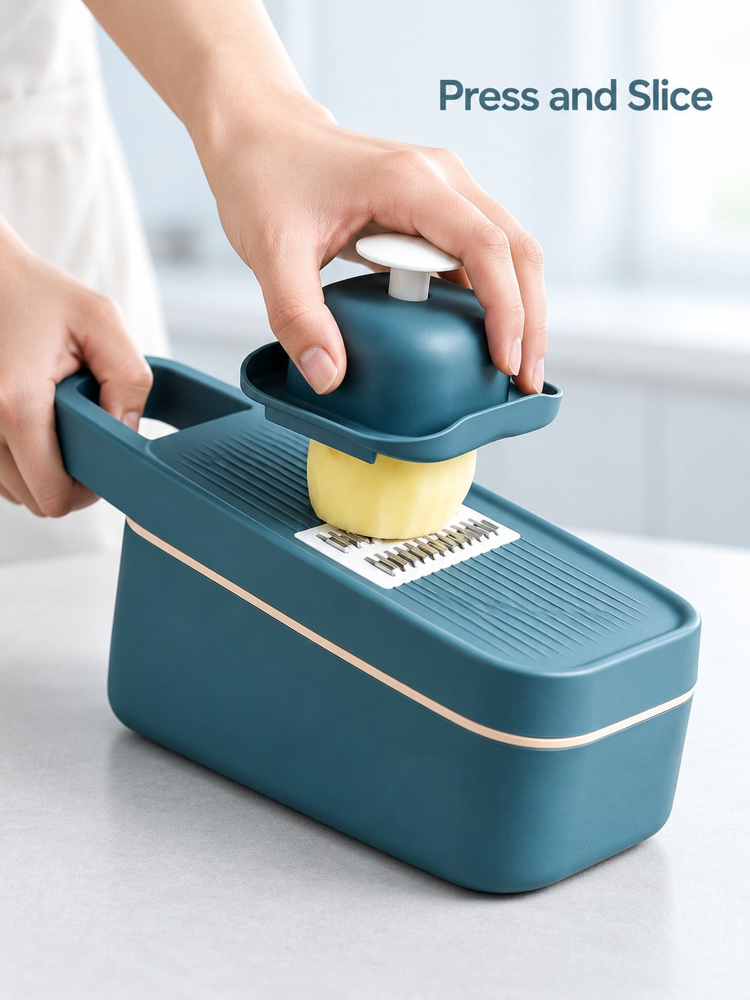 Vegetable Cutter with 5 Blades and Drain Container
