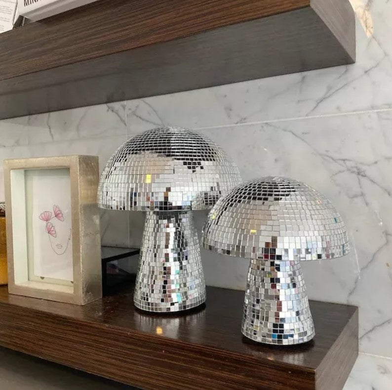 Mushroom Disco Ball Decor Set for Sparkling Shelves
