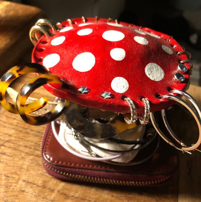 Mushroom Earring Rack for Colorful Desktop Display