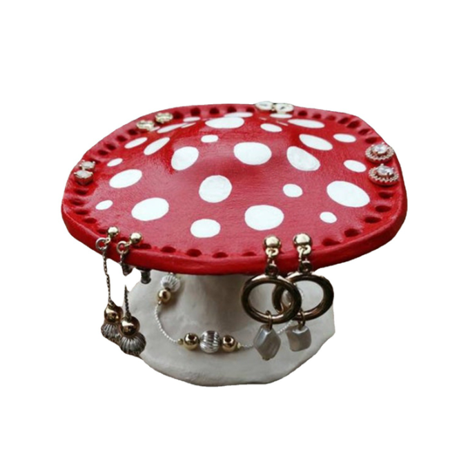 Mushroom Earring Rack for Colorful Desktop Display