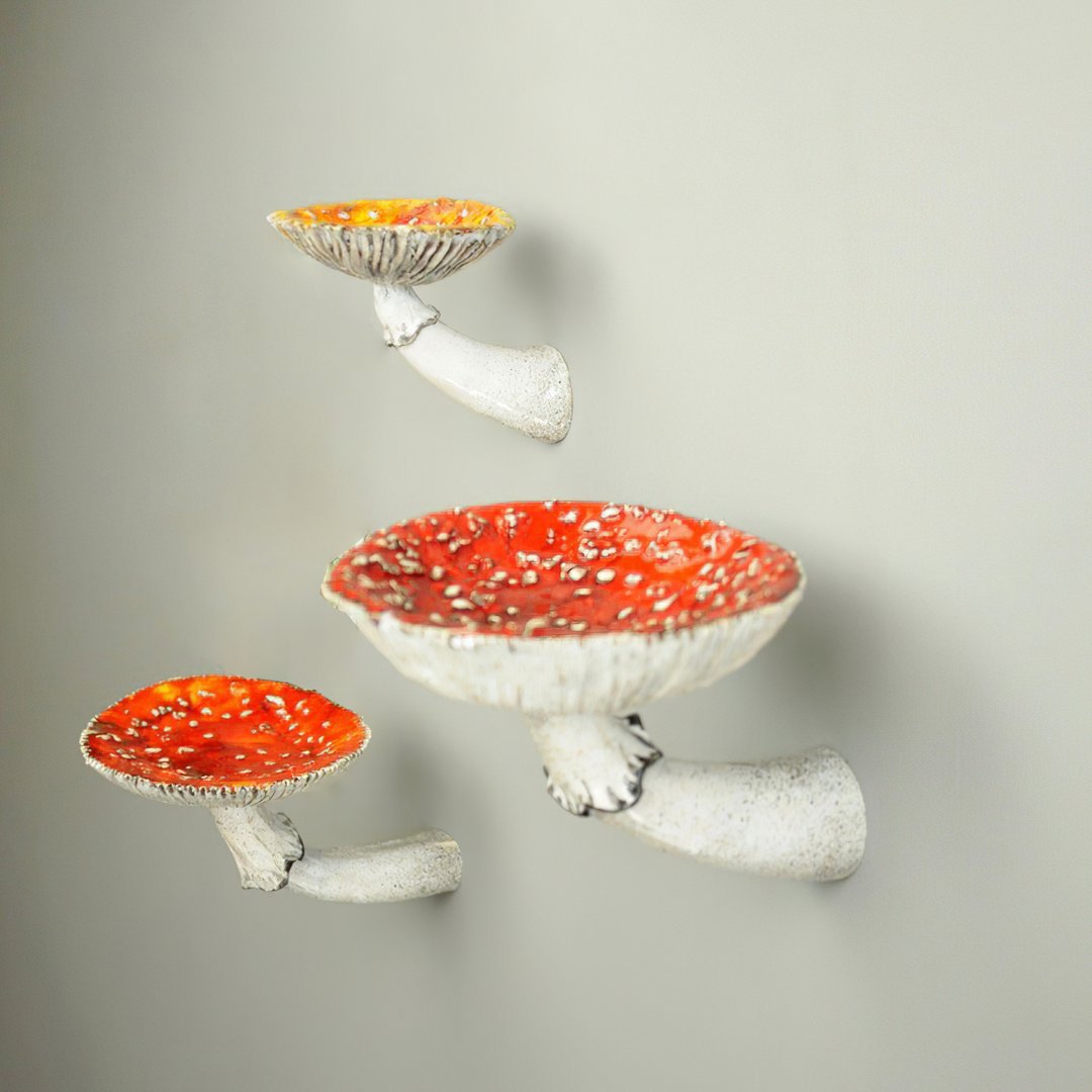 Mushroom Wall Shelf for Whimsical Display Storage