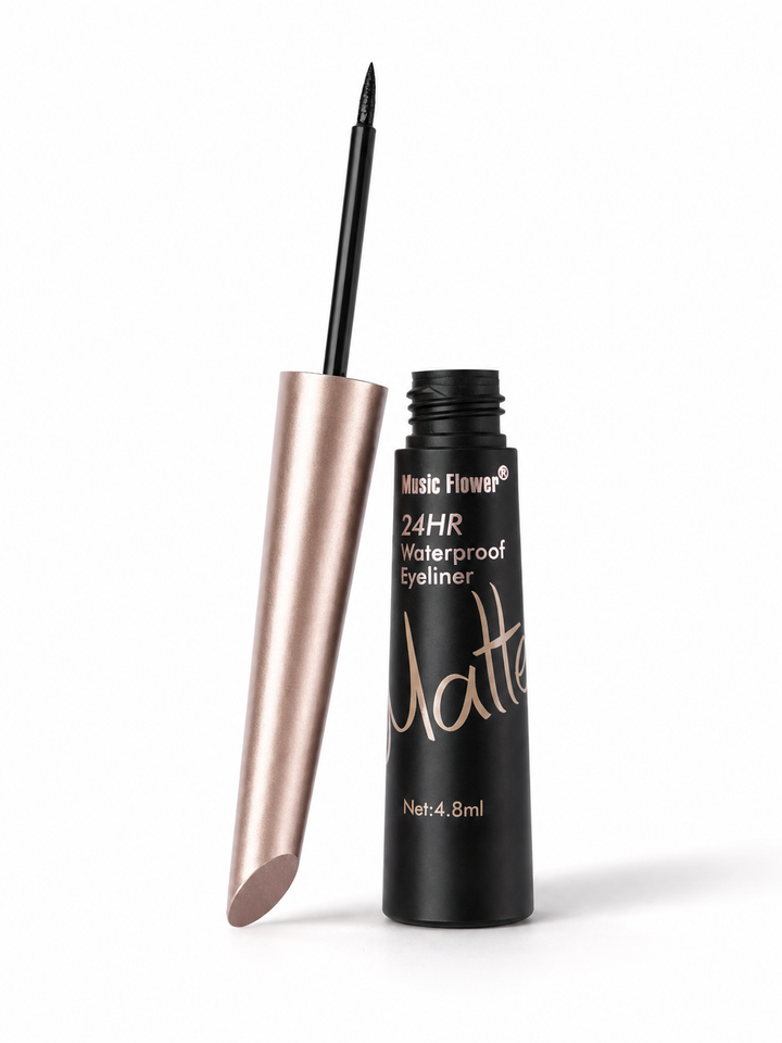 Music Flower 24HR Waterproof Liquid Eyeliner Pen | Matte Black