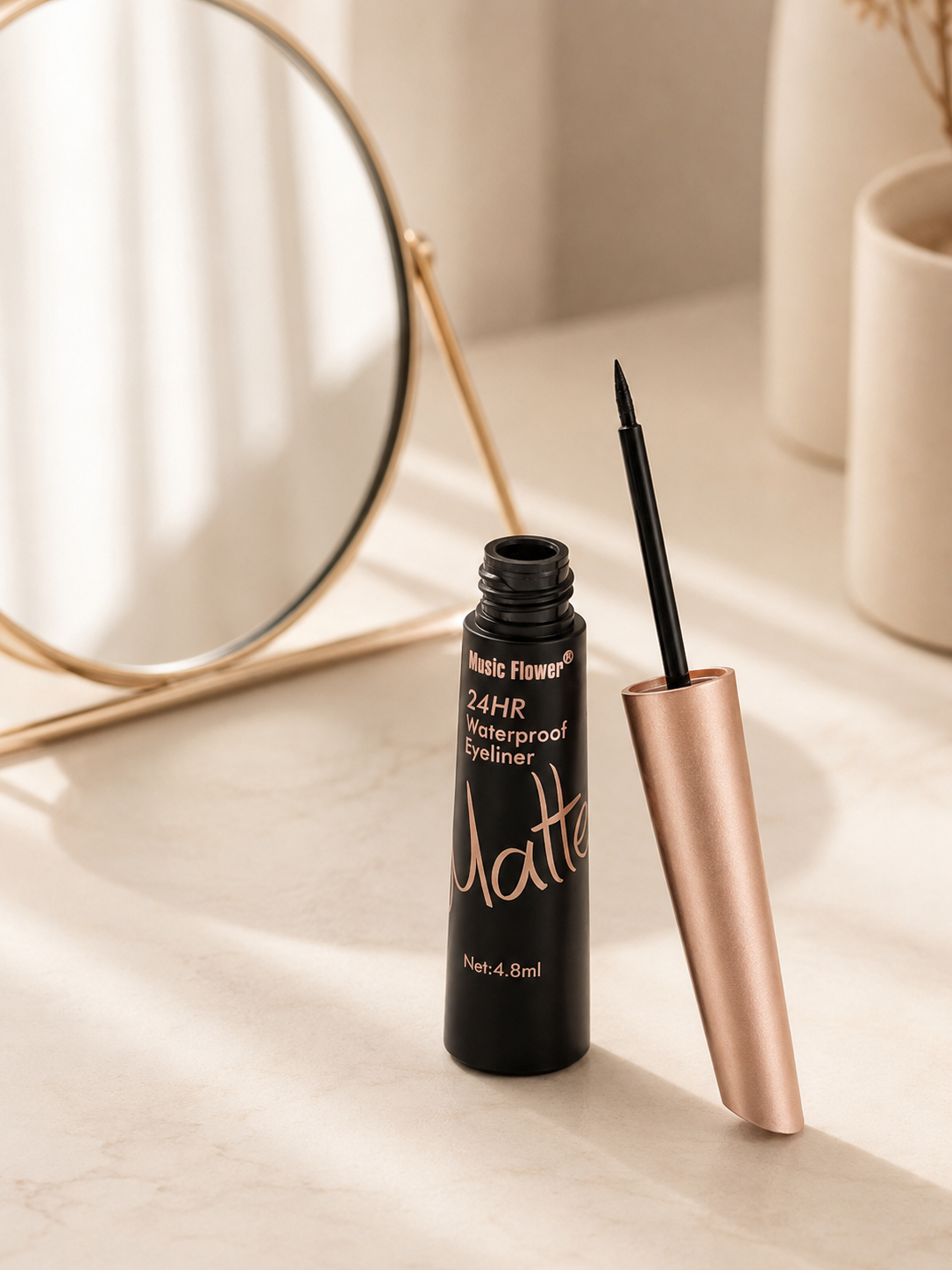 Music Flower 24HR Waterproof Liquid Eyeliner Pen | Matte Black