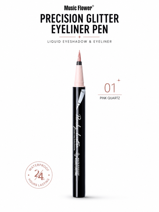 Music Flower Glitter Eyeliner Pen — 8 Shades, 24HR Waterproof