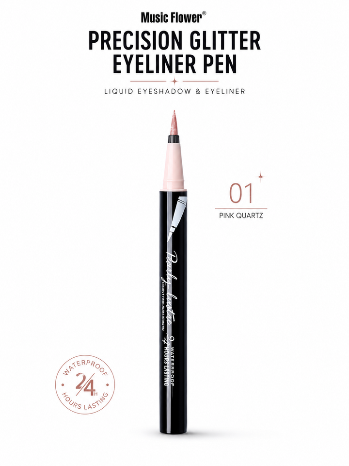 Music Flower Glitter Eyeliner Pen — 8 Shades, 24HR Waterproof