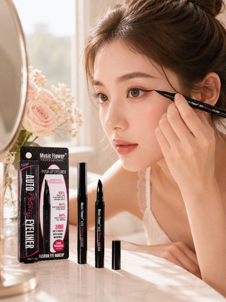 Music Flower Rotating Waterproof Liquid Eyeliner Pen