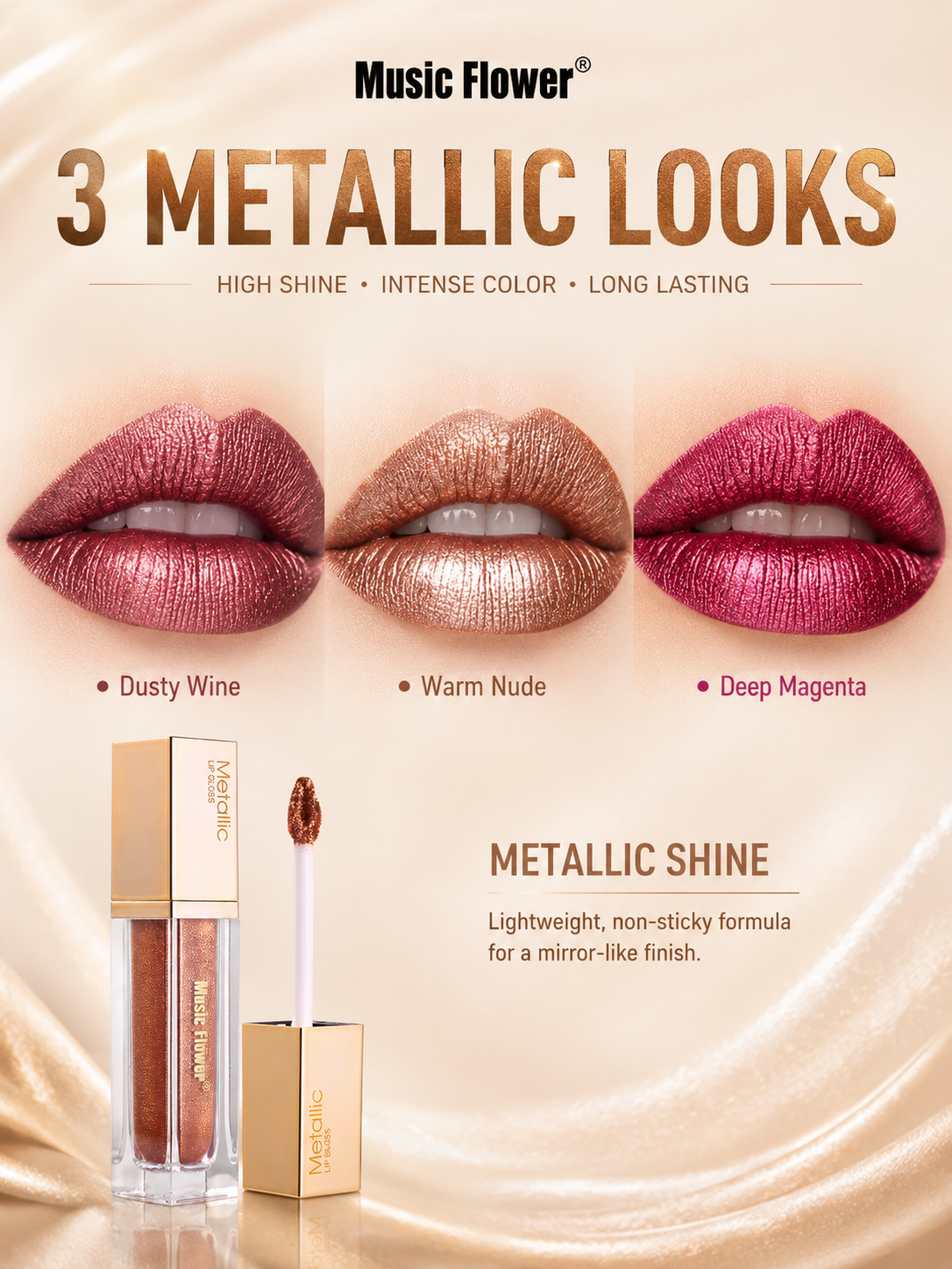 Metallic Matte Liquid Lipstick — Music Flower Lip Luminizer