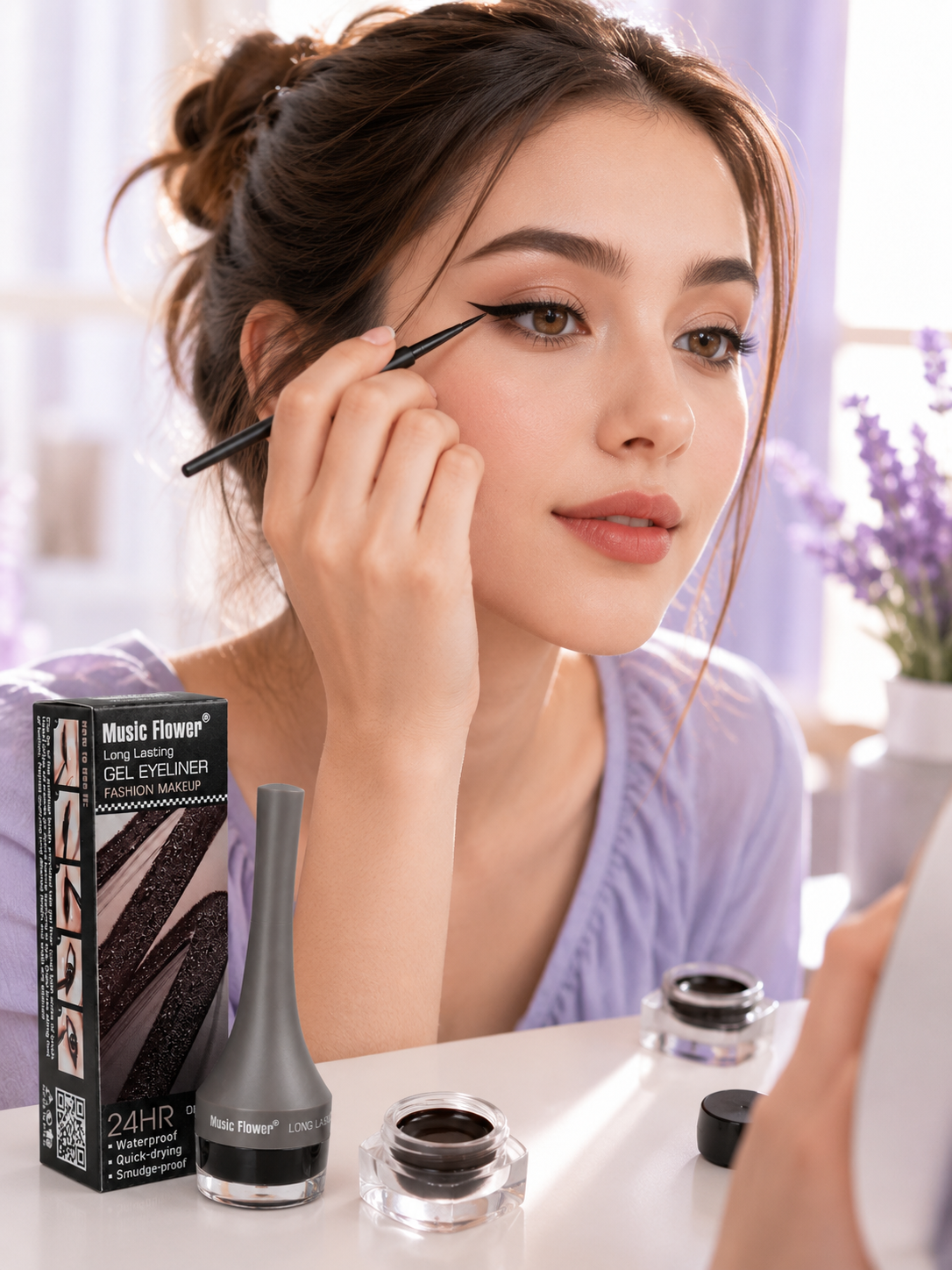 Music Flower Waterproof Gel Eyeliner — 24Hr, 5 Shades