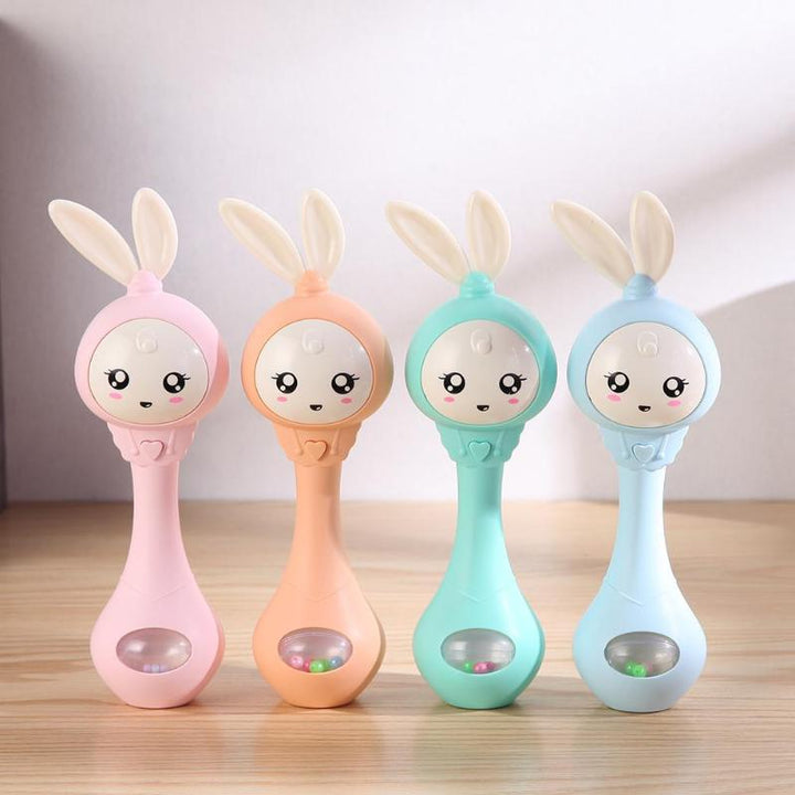 Baby Rabbit Rattle Toy With Lights for Sensory Play