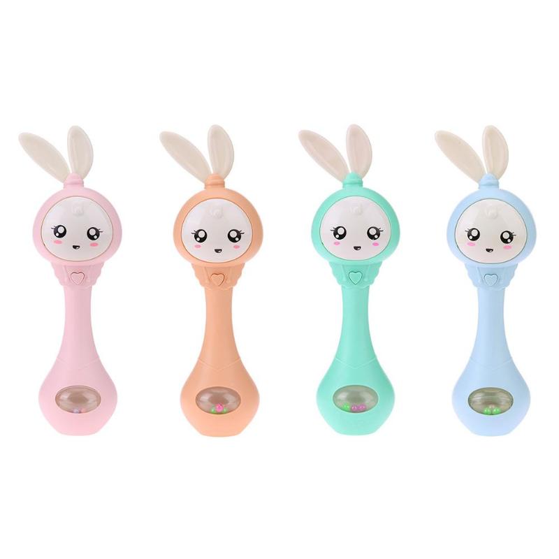 Baby Rabbit Rattle Toy With Lights for Sensory Play