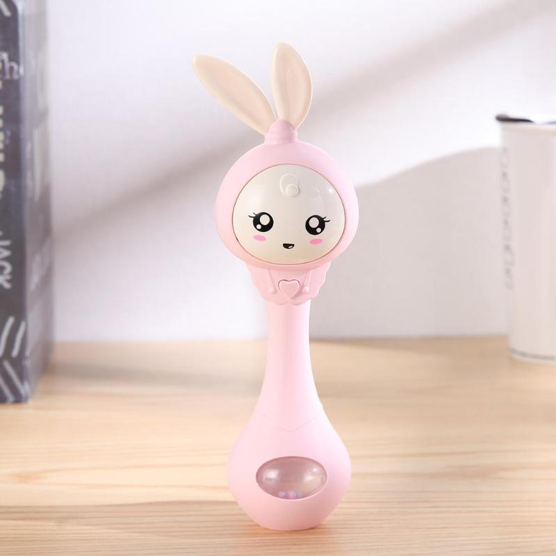 Baby Rabbit Rattle Toy With Lights for Sensory Play