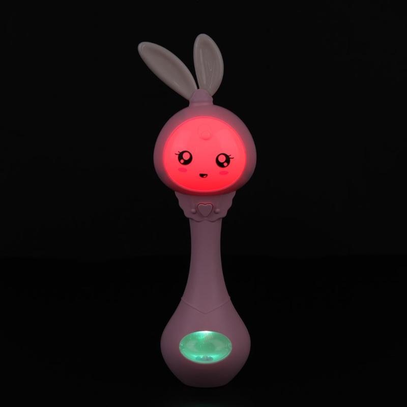 Baby Rabbit Rattle Toy With Lights for Sensory Play