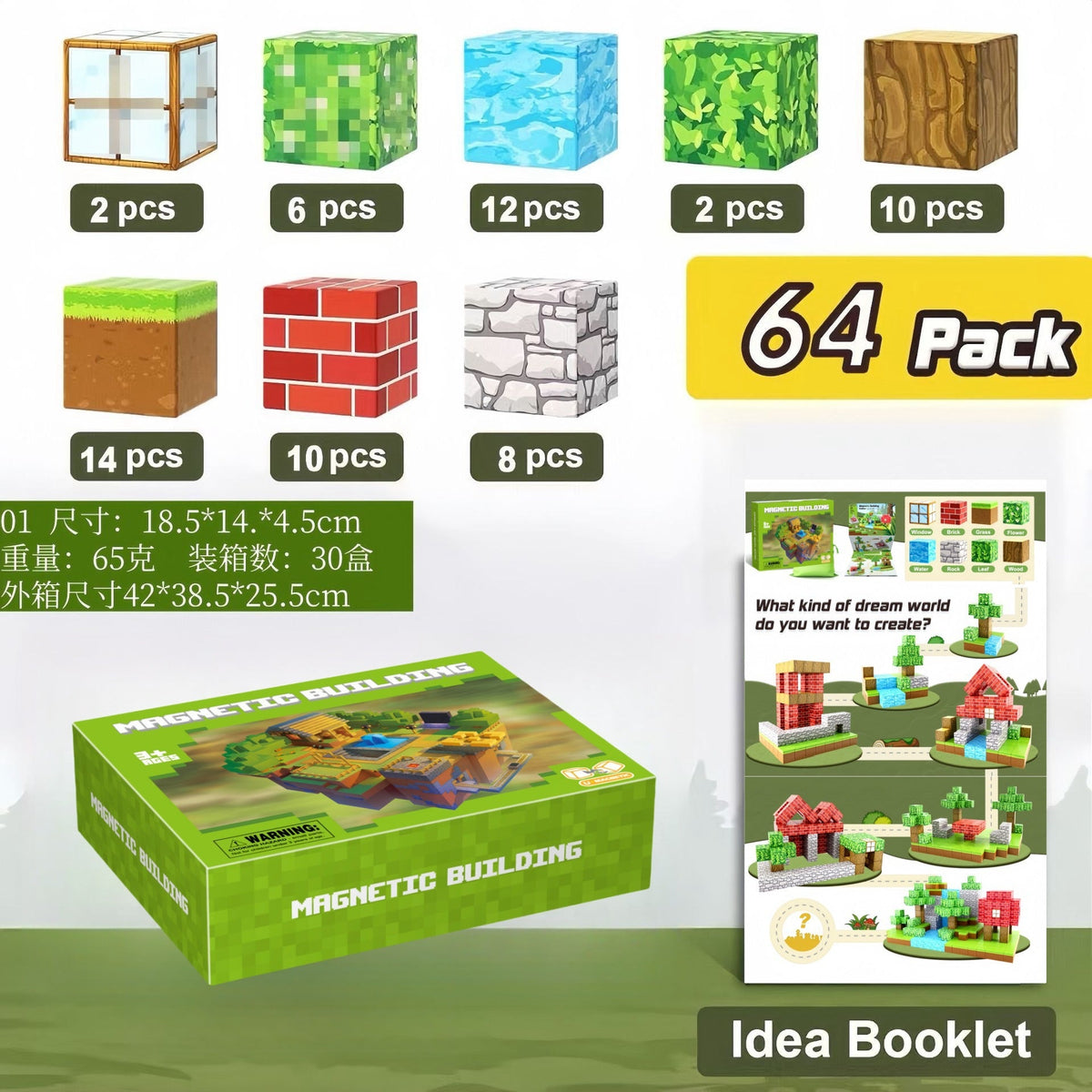 Magnetic Building Cubes for Creative 3D World Play