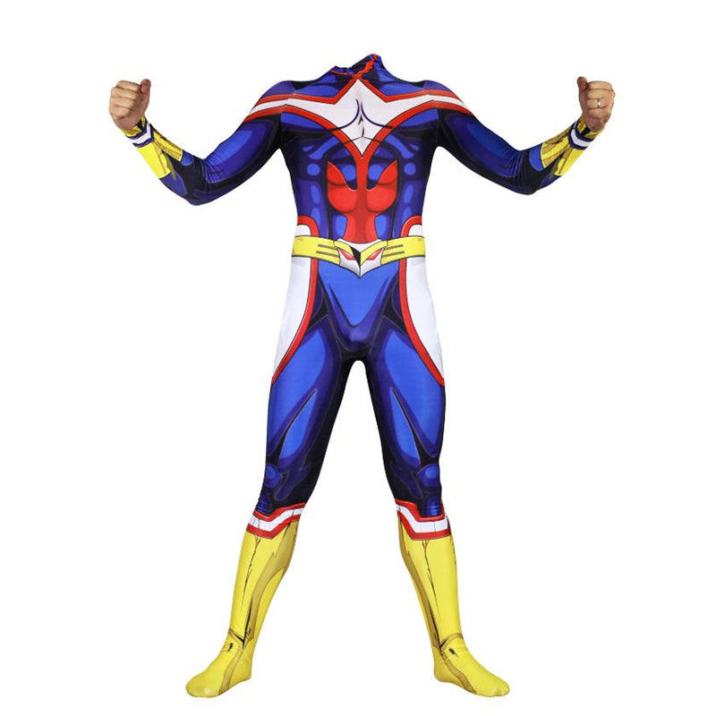 All Might Cosplay Costume Blue Full-Body Hero Suit