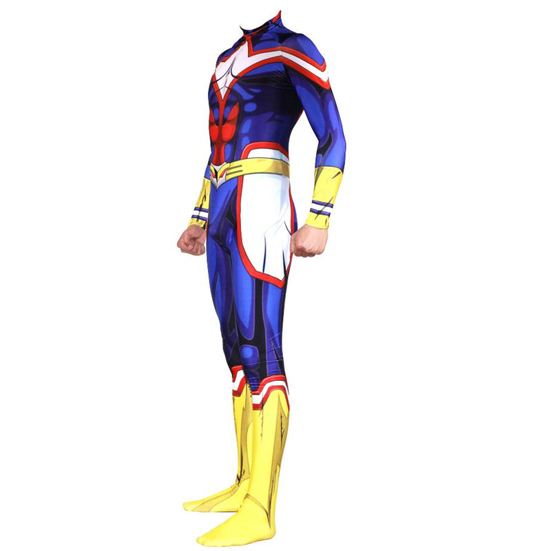All Might Cosplay Costume Blue Full-Body Hero Suit