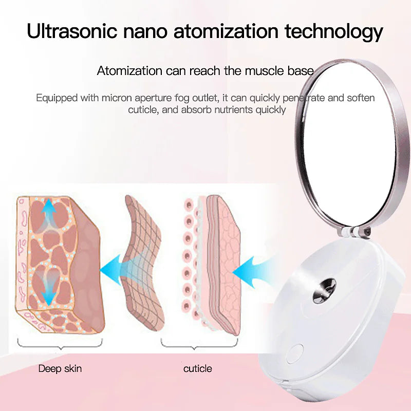 Portable Nano Mist Facial Hydrator with Makeup Mirror