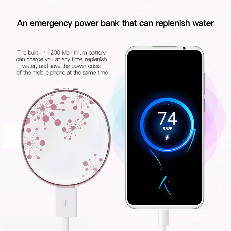 Portable Nano Mist Facial Hydrator with Makeup Mirror