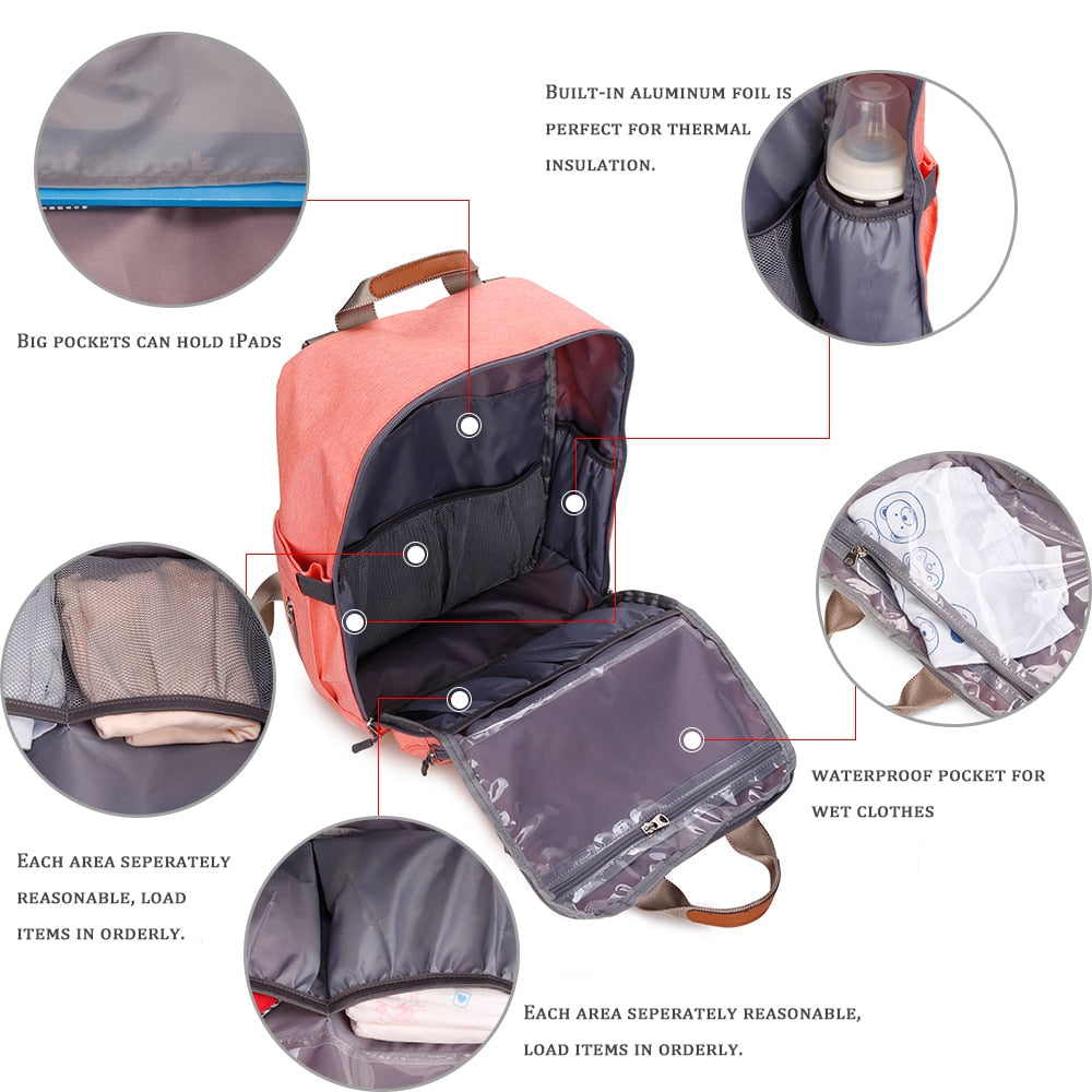 Large Capacity Diaper Backpack for Organized Travel