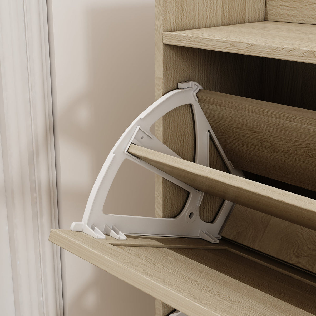Rattan Flip Drawer Shoe Cabinet for Bohemian Entryways