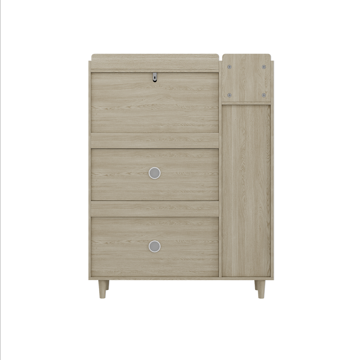 Rattan Flip Drawer Shoe Cabinet for Bohemian Entryways