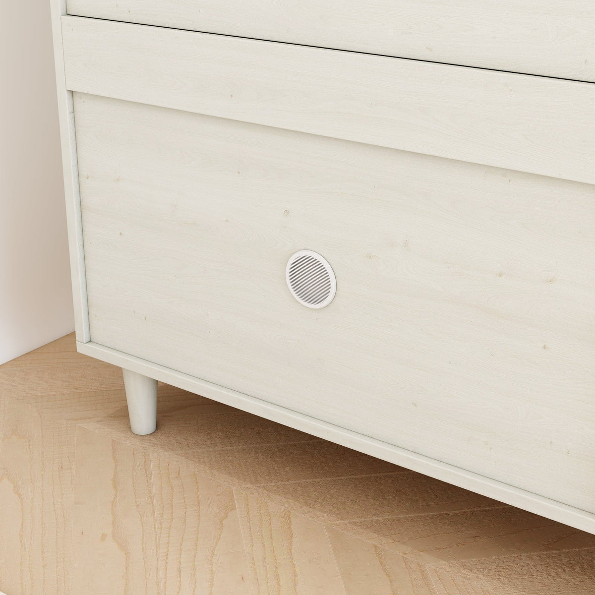 Rattan Shoe Cabinet with Flip Drawers, White Boho