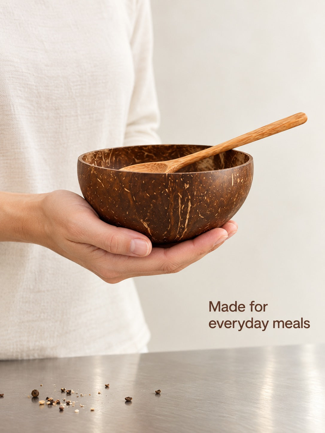 Natural Coconut Shell Bowl Set for Fruit and Smoothie
