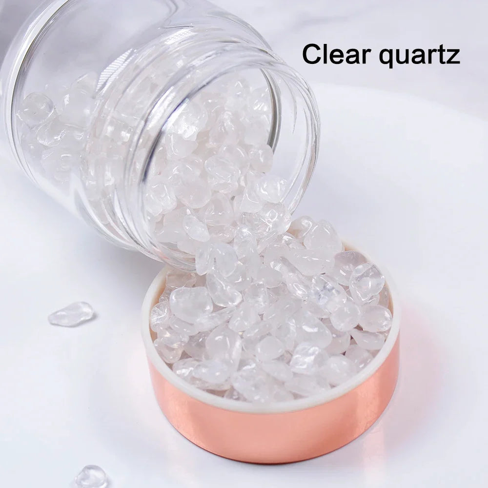 Glass Infuser Water Bottle with Tea Filter and Gemstones