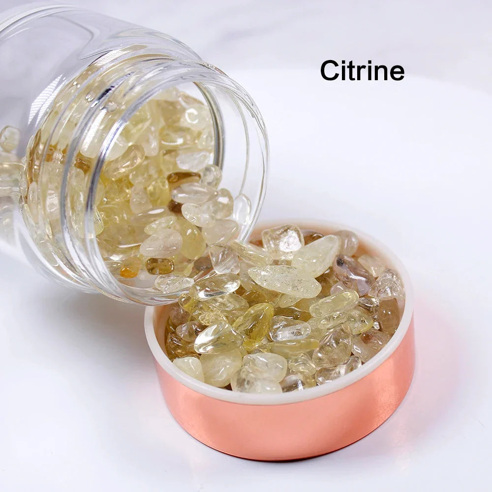 Glass Infuser Water Bottle with Tea Filter and Gemstones