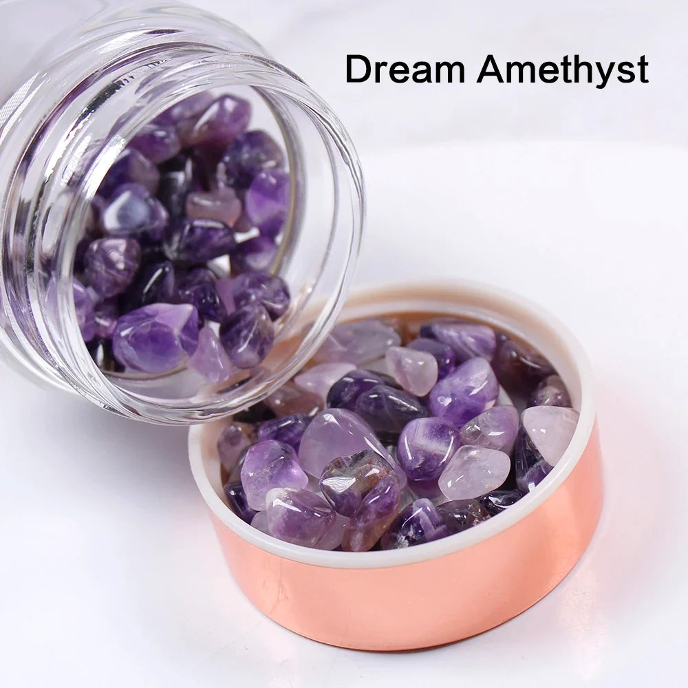 Glass Infuser Water Bottle with Tea Filter and Gemstones