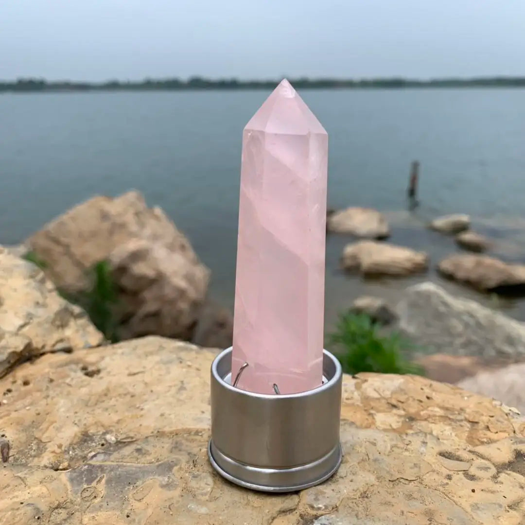Natural Quartz Crystal Water Bottle Insert for Hydration