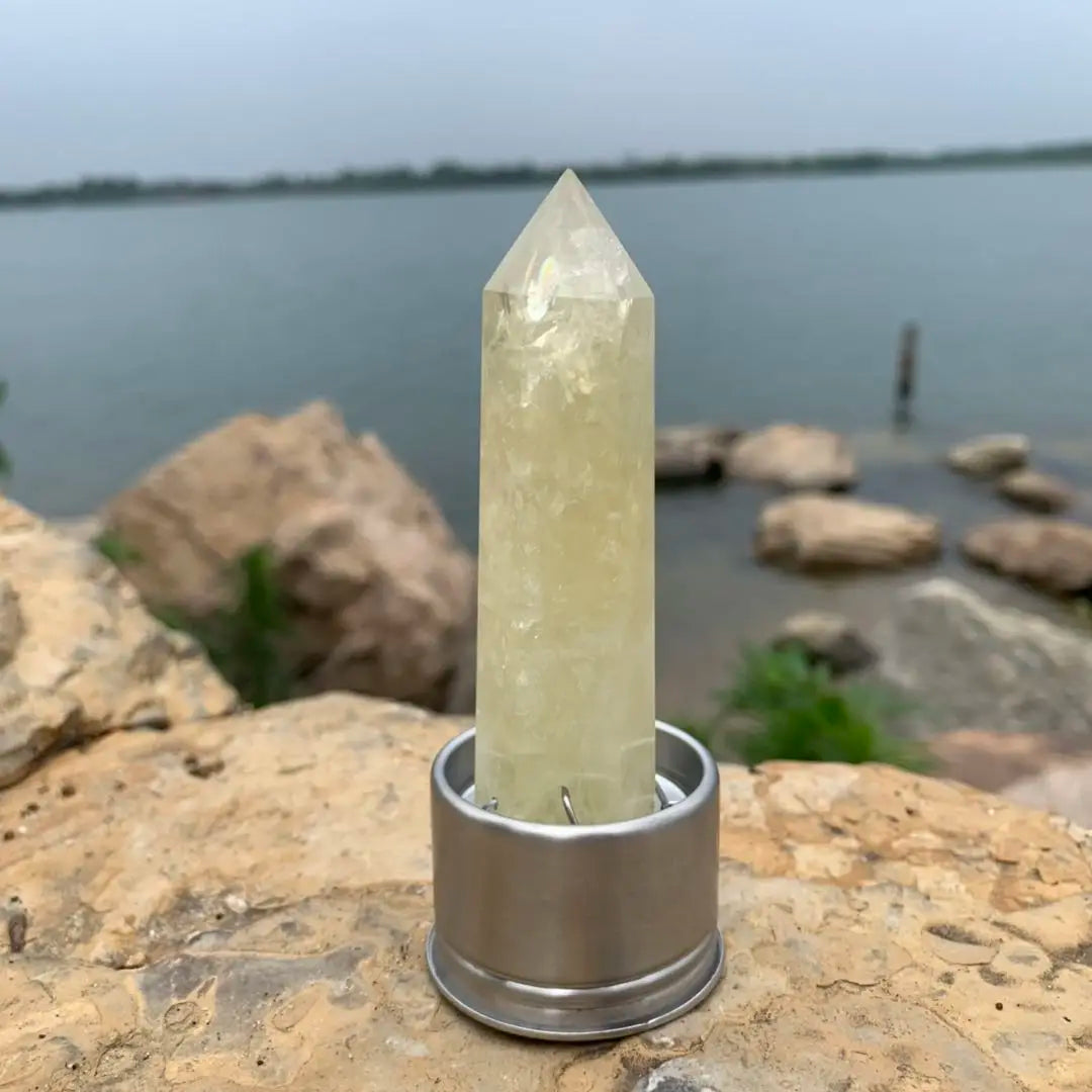 Natural Quartz Crystal Water Bottle Insert for Hydration
