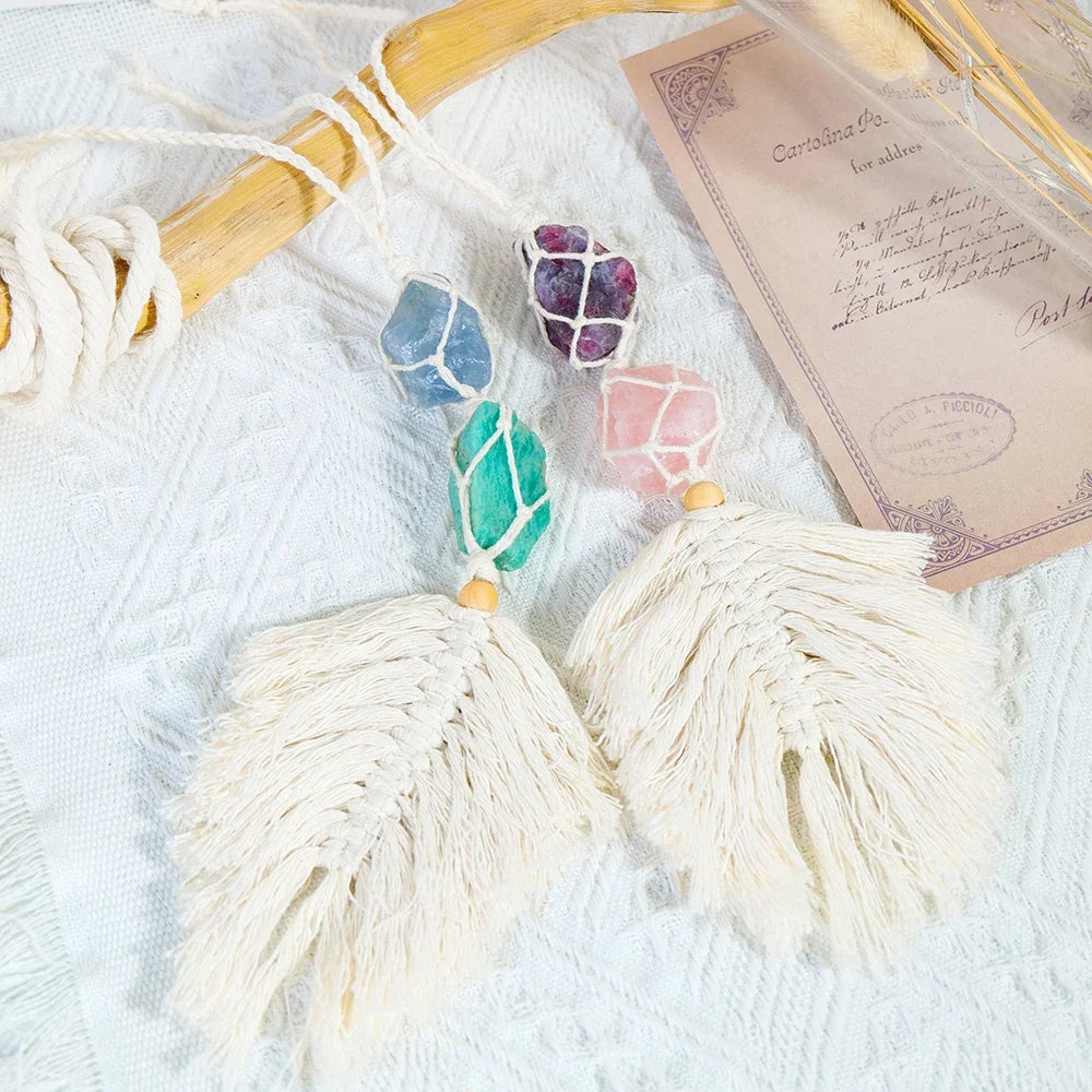 Crystal Macramé Hanging Decor for Bohemian Windows